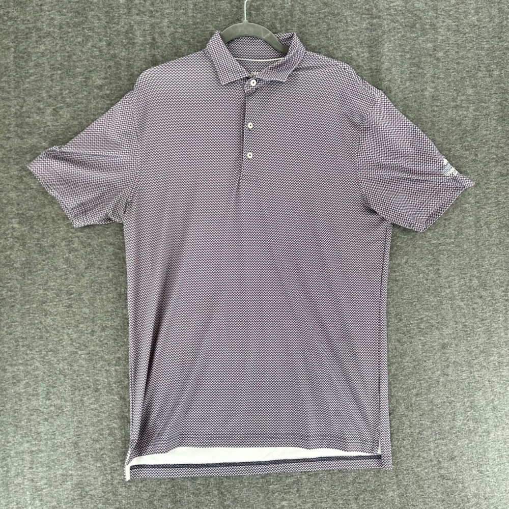 johnnie-O Mens Twilight Performance Geometric Rope Print Golf Polo Shirt Size M